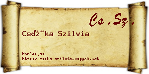 Cséka Szilvia névjegykártya