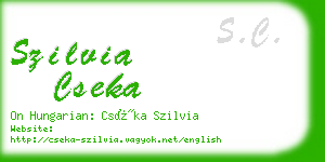 szilvia cseka business card